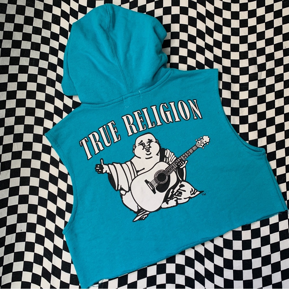 True Religion Kids Cropped Hoodie Vest